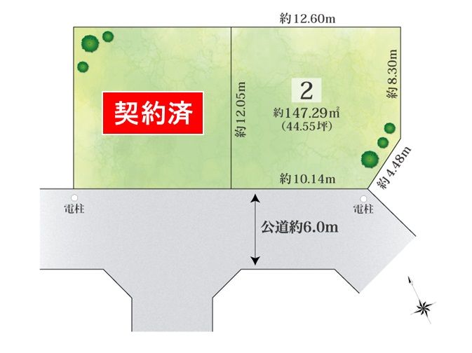 建築条件付土地分譲　緑区徳重三丁目 販売区画図